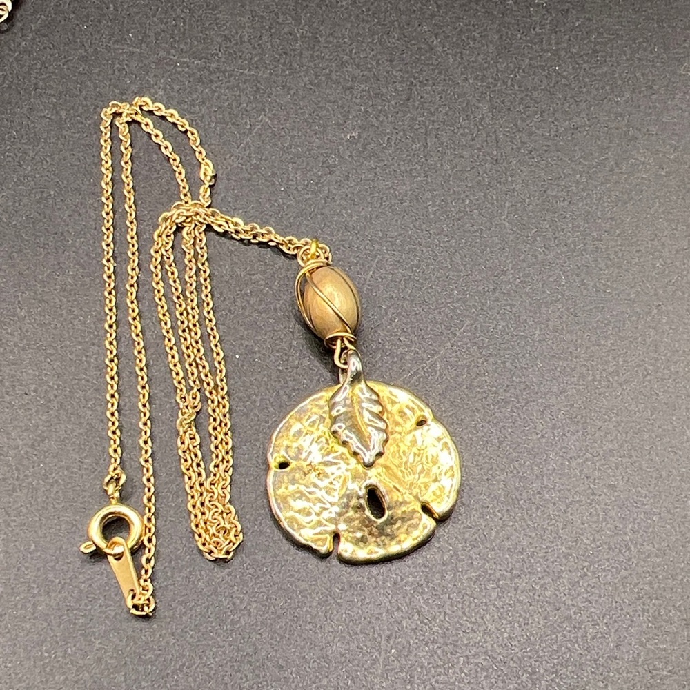Vintage Gold Sand dollar Necklace